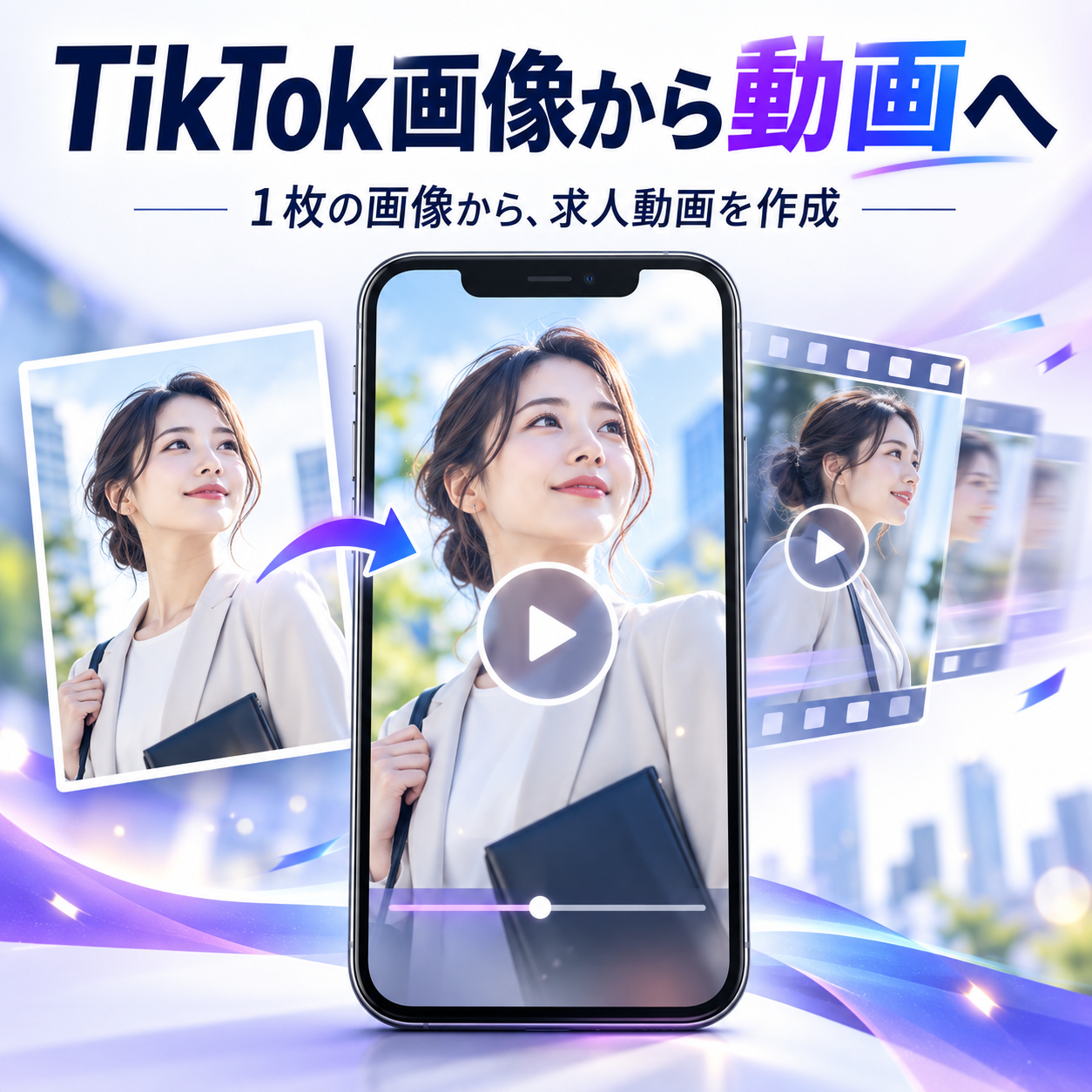 1枚の画像から求人用TikTok動画を作成する機能